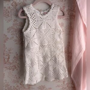 Zara White Crochet Romper. Size 3t